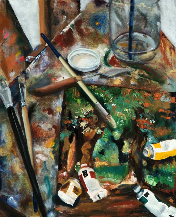 About Painting - Paintbrushes, tubes of paint.